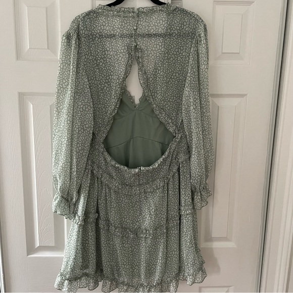 Leopard Print Backless Ruffle Dress - Picture 6 of 13